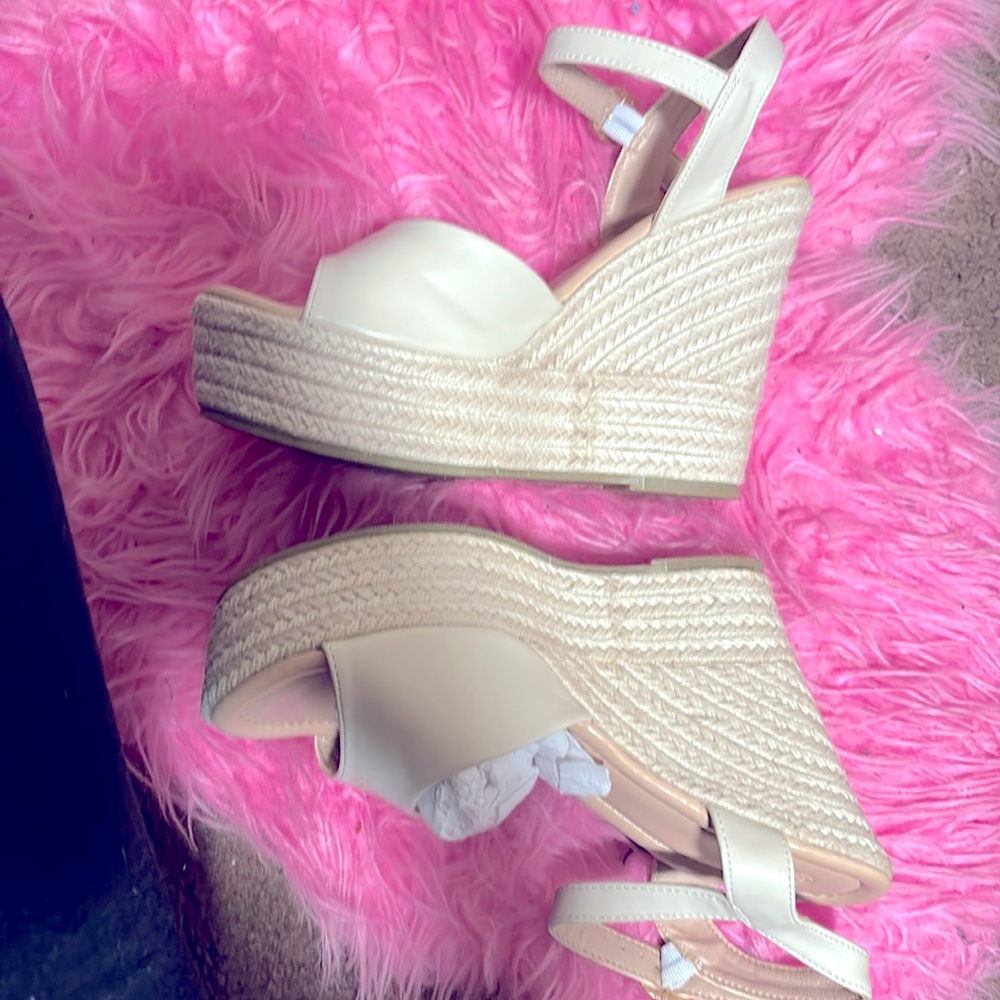 Cream White Wedge Heels